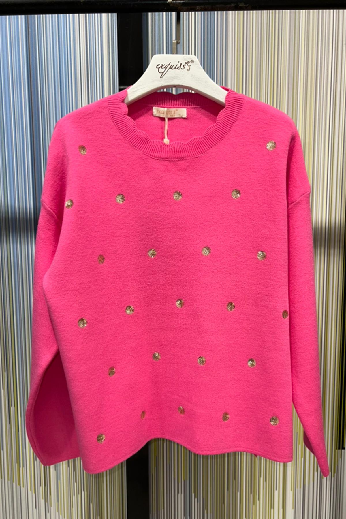 Pullover mit goldenen Tupfen