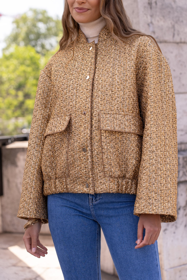 Glänzende Bomberjacke Oversize