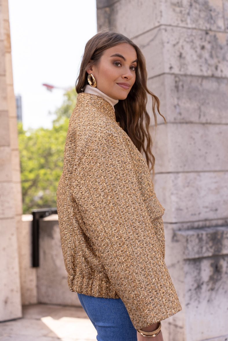 Glänzende Bomberjacke Oversize