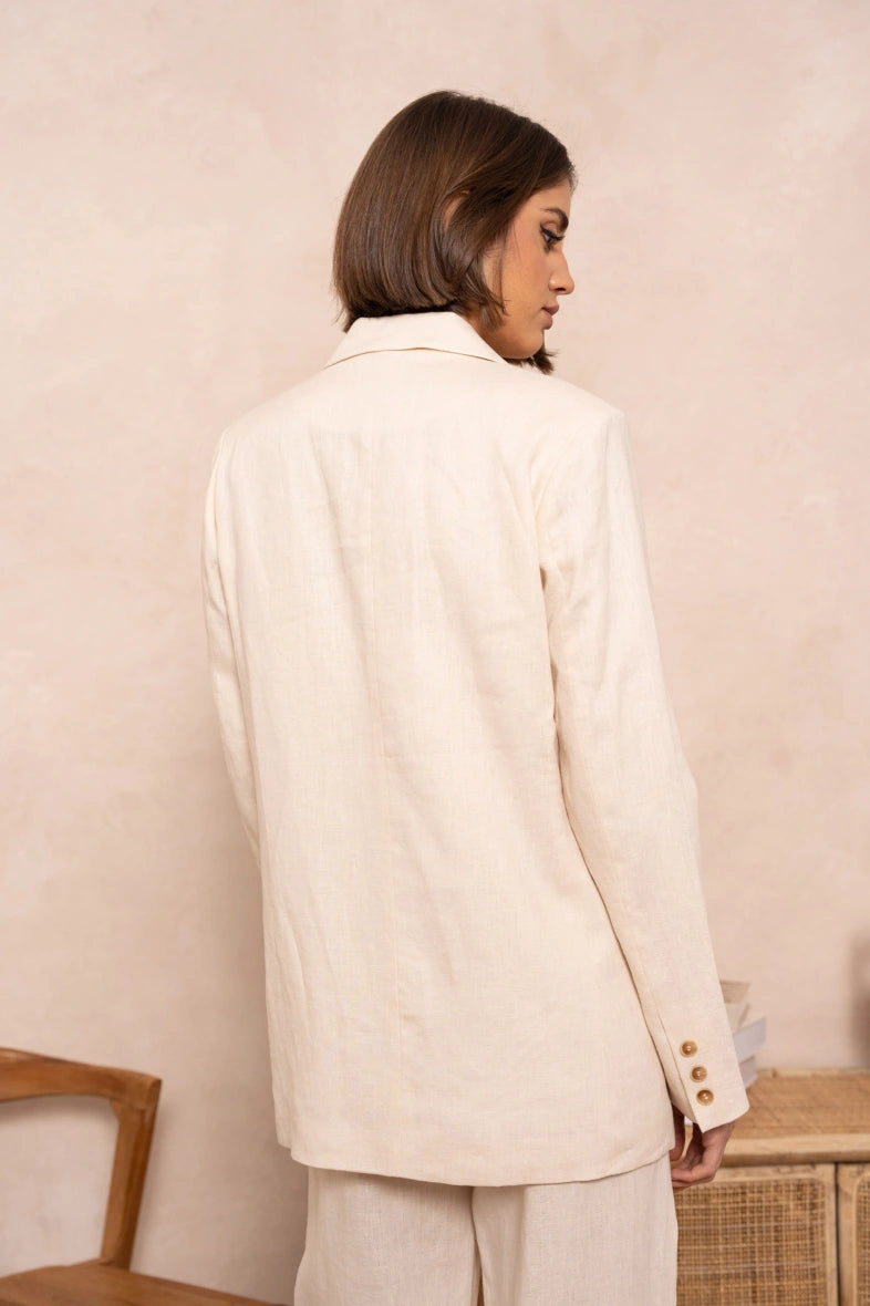 Oversize Leinen-Blazer