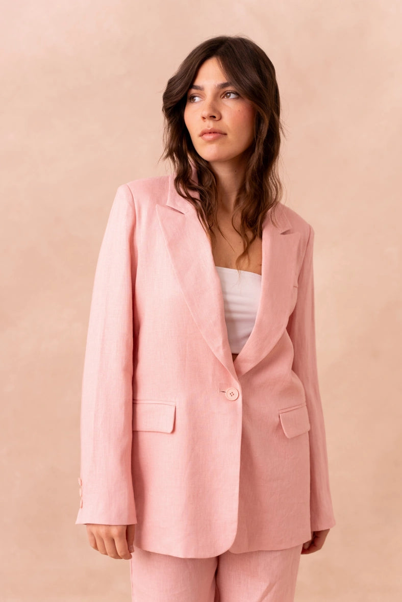 Oversize Leinen-Blazer
