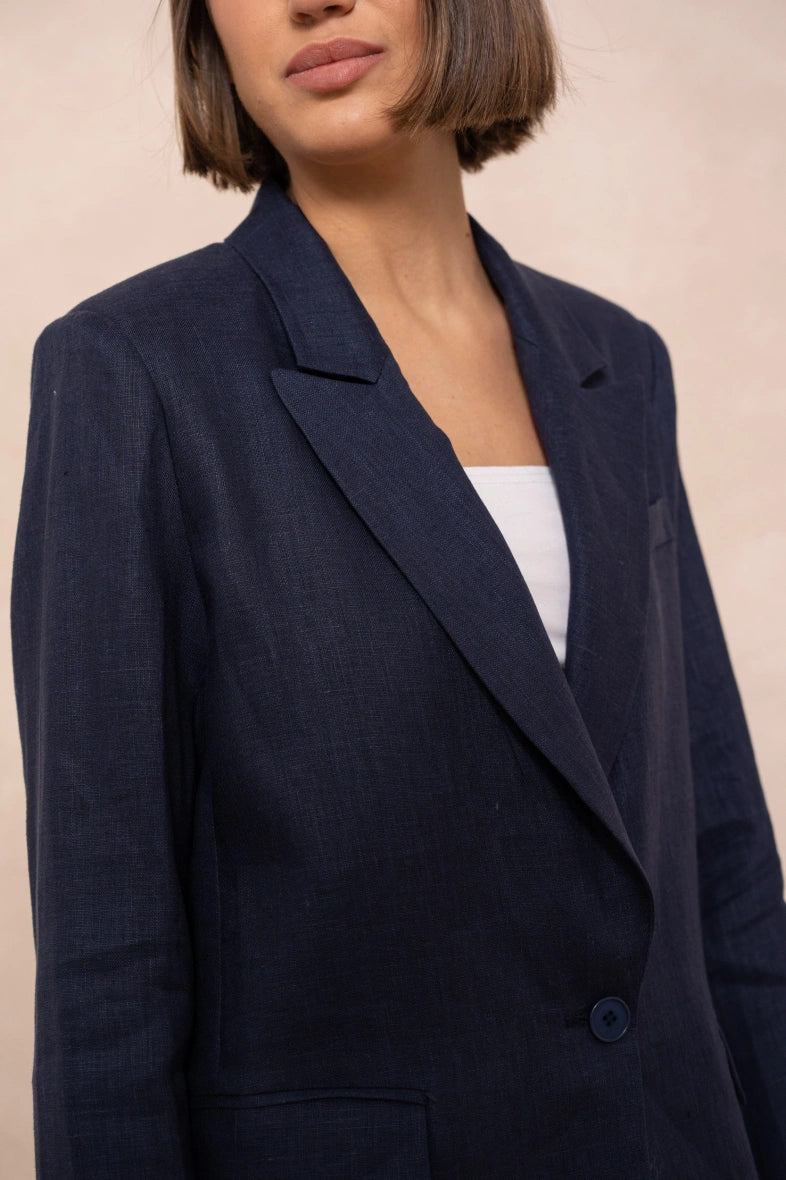 Oversize Leinen-Blazer