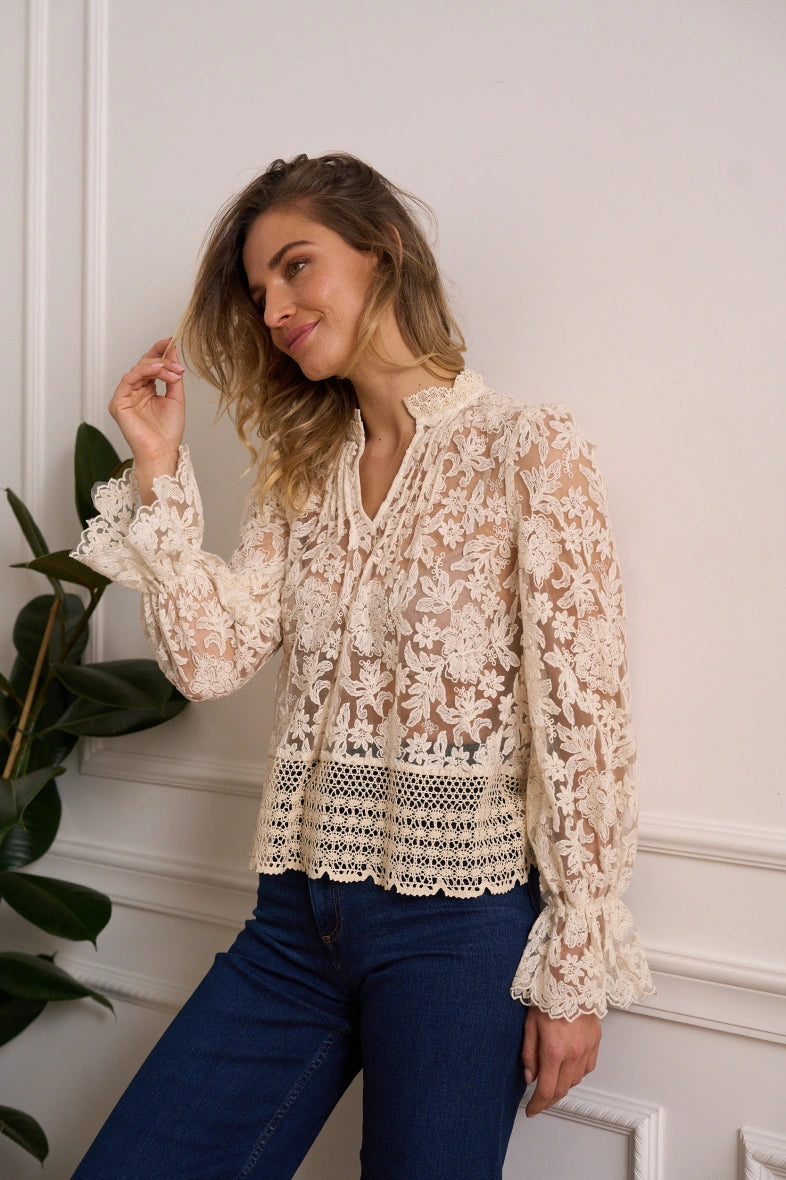 Bluse aus Spitze