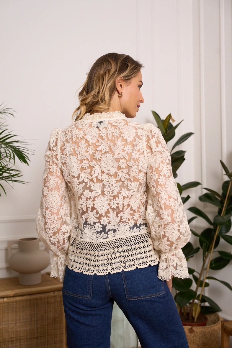 Bluse aus Spitze
