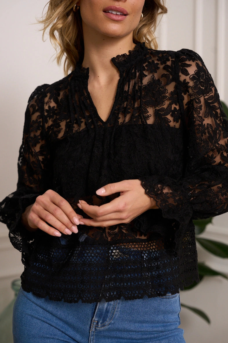 Bluse aus Spitze