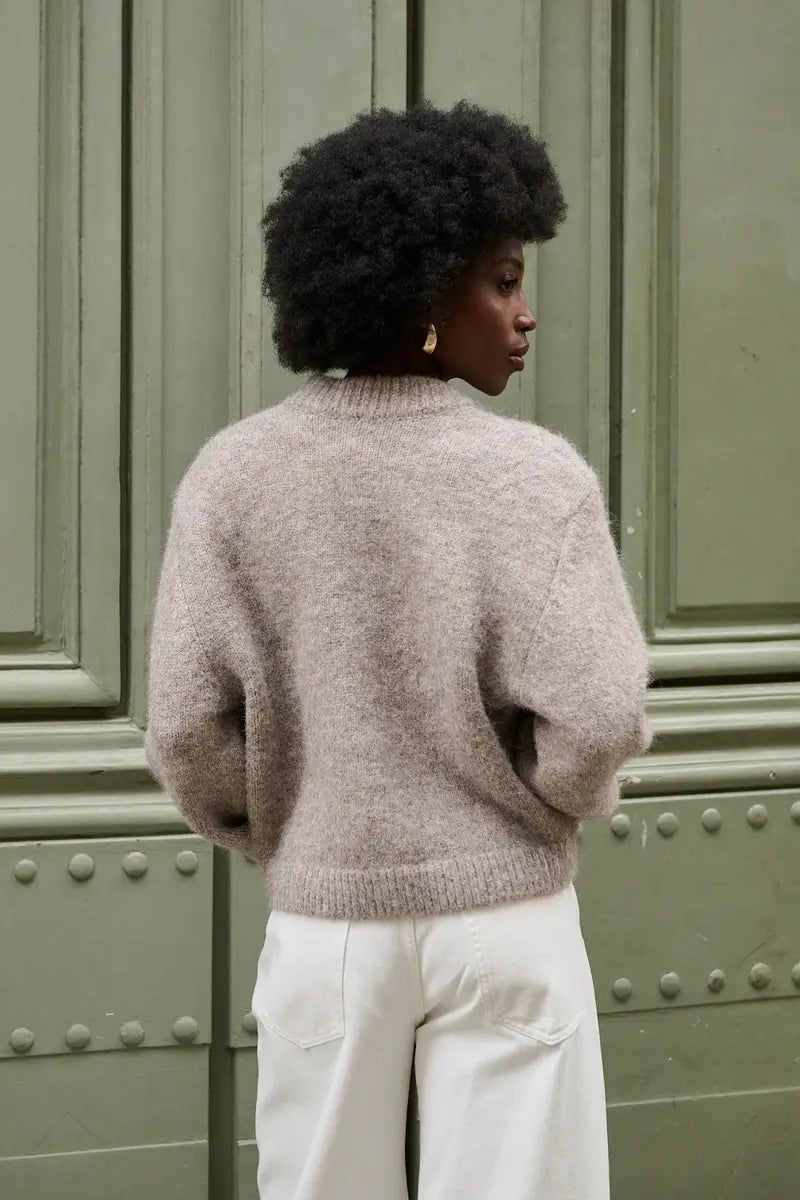 Oversize-Wollstrickjacke