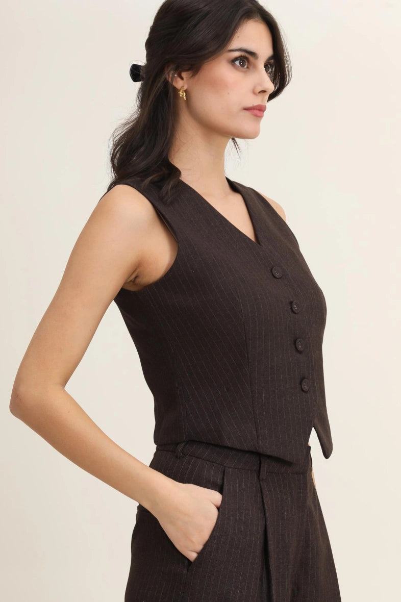 Gestreifter Cardigan in Wolloptik