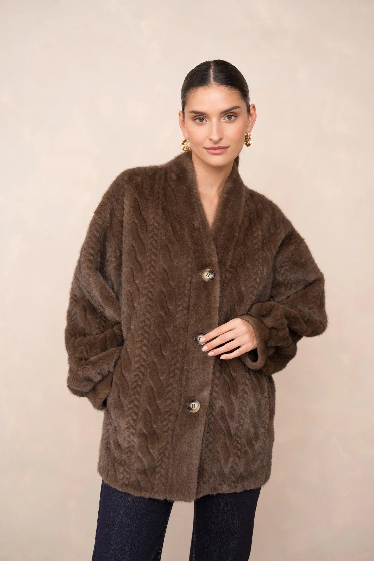 Jacke aus Kunstfell
