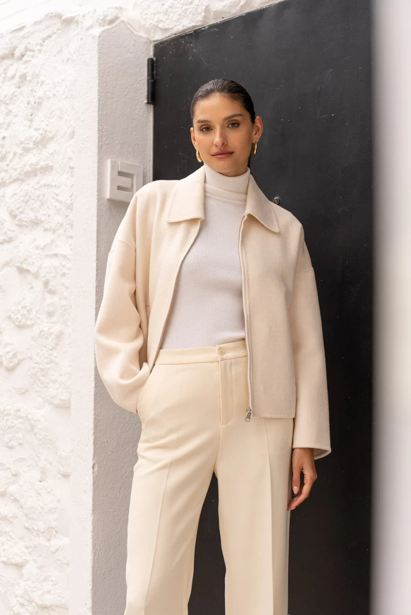 Kurze Jacke aus Wollmischung
