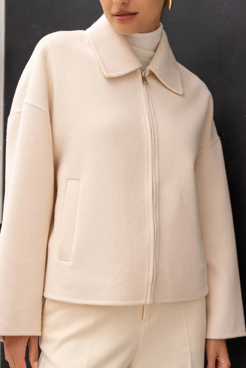 Kurze Jacke aus Wollmischung