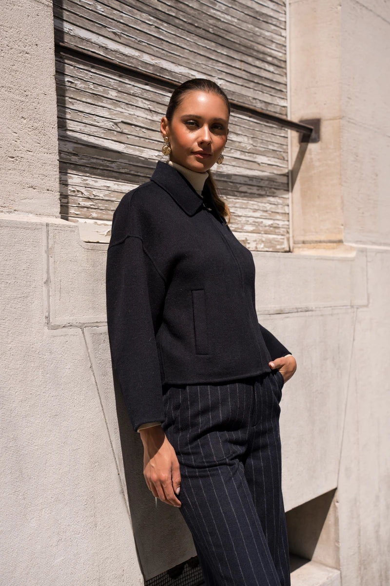 Kurze Jacke aus Wollmischung
