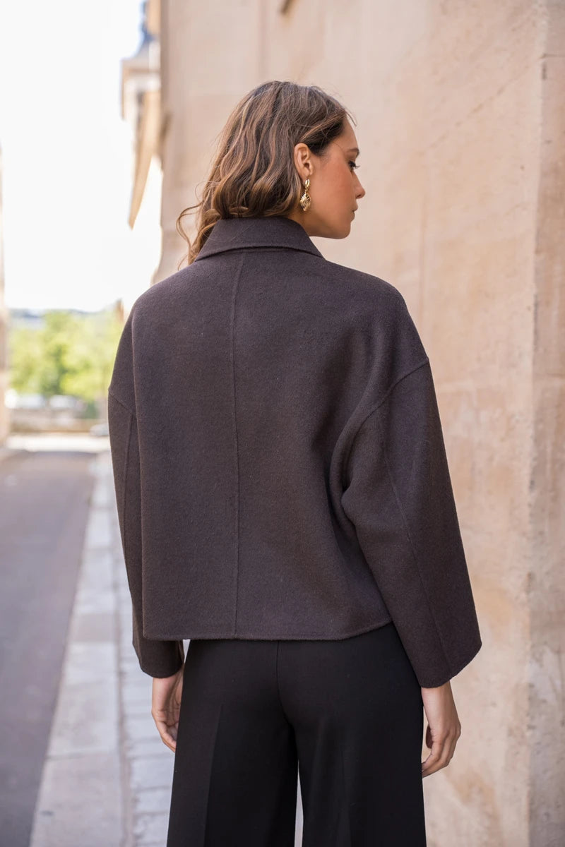 Kurze Jacke aus Wollmischung