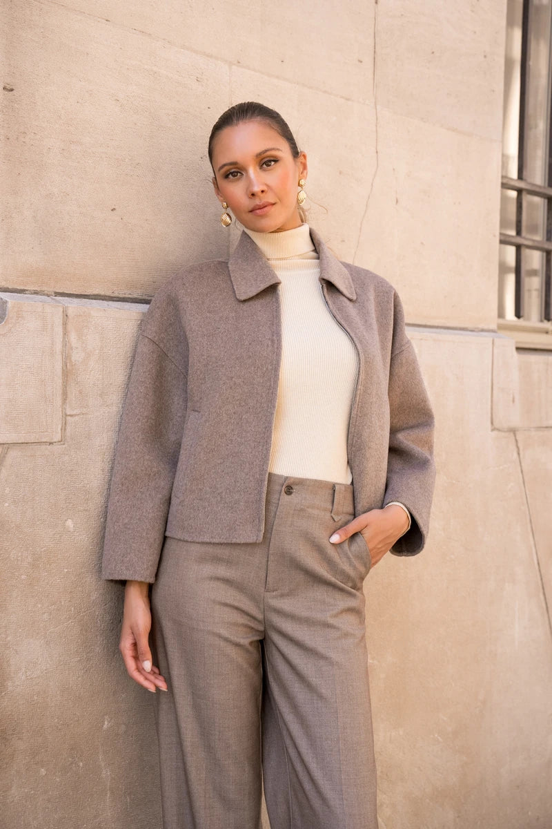 Kurze Jacke aus Wollmischung