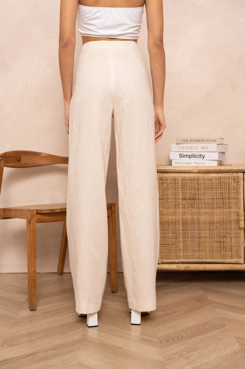 Leinenhose in geradem Schnitt