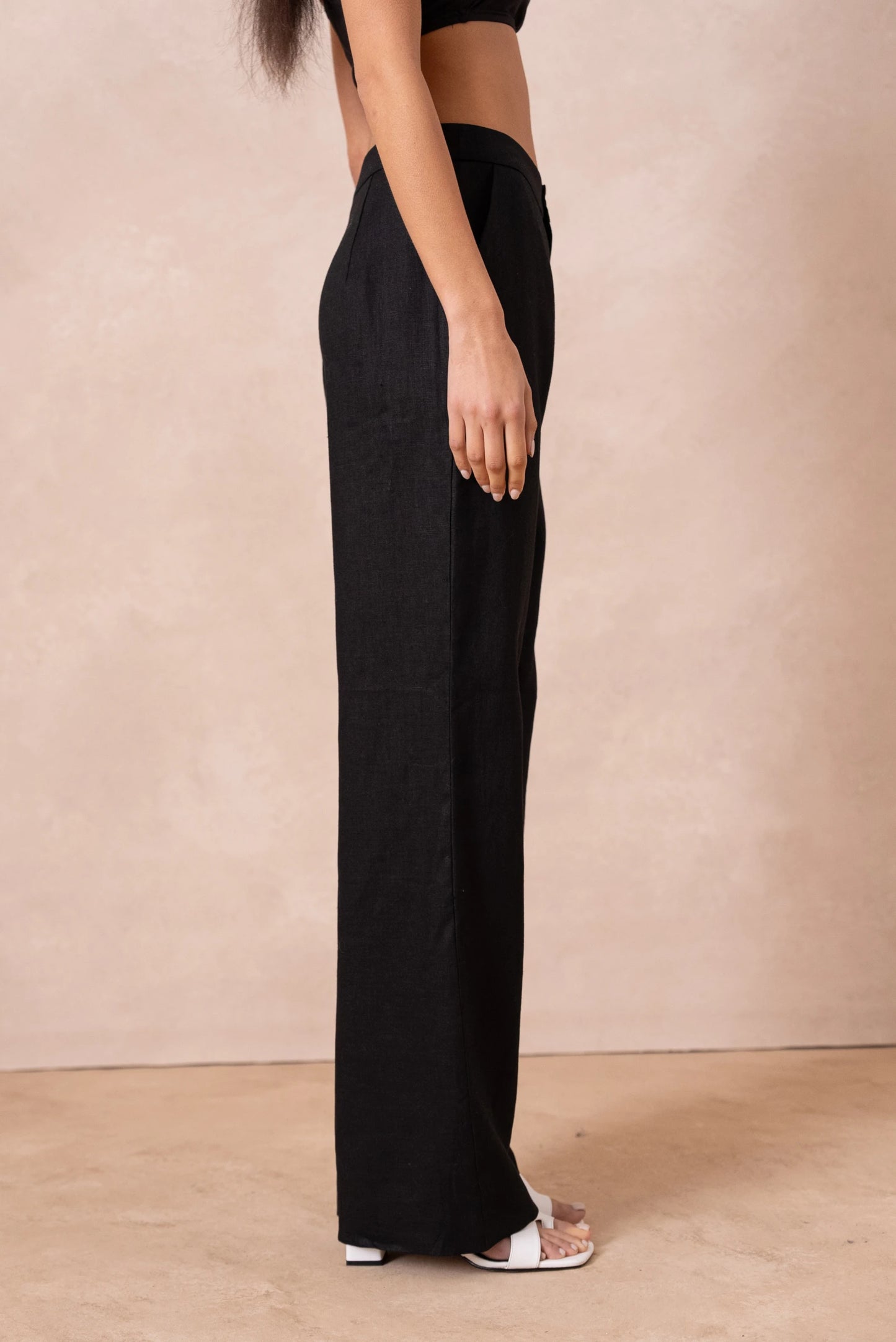 Leinenhose in geradem Schnitt