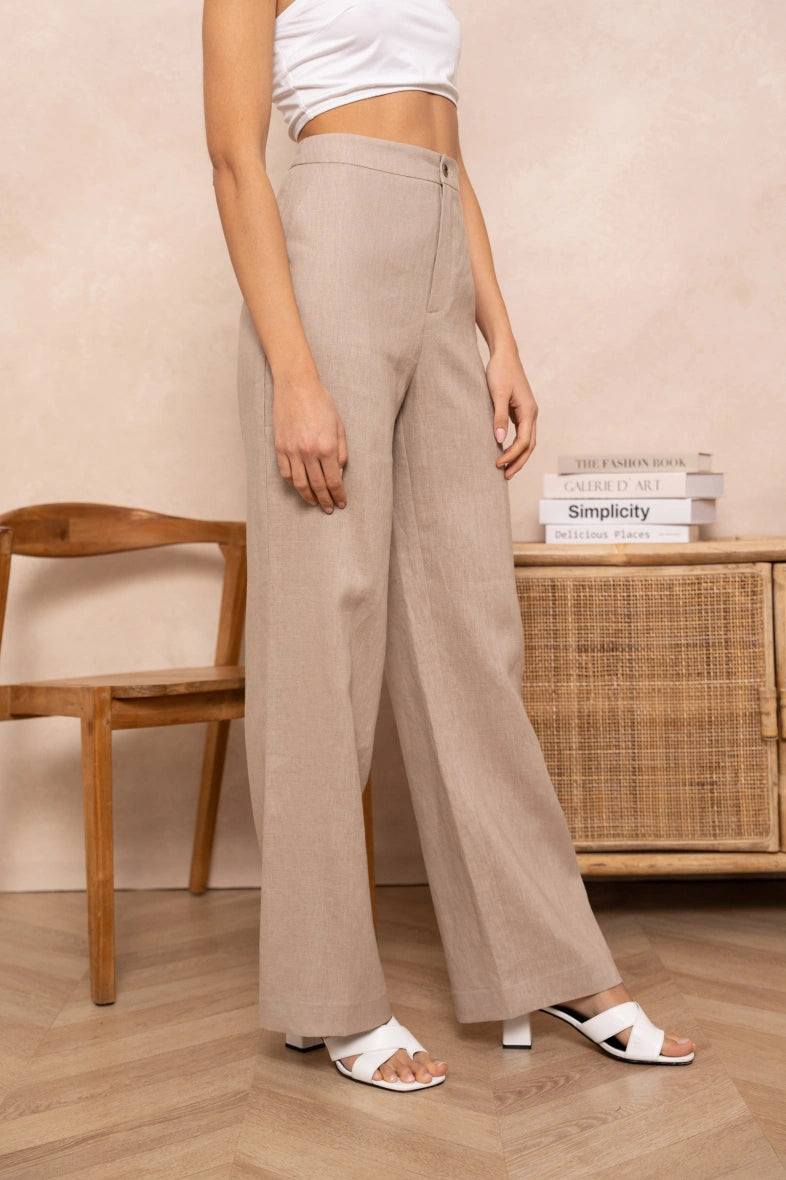 Leinenhose in geradem Schnitt