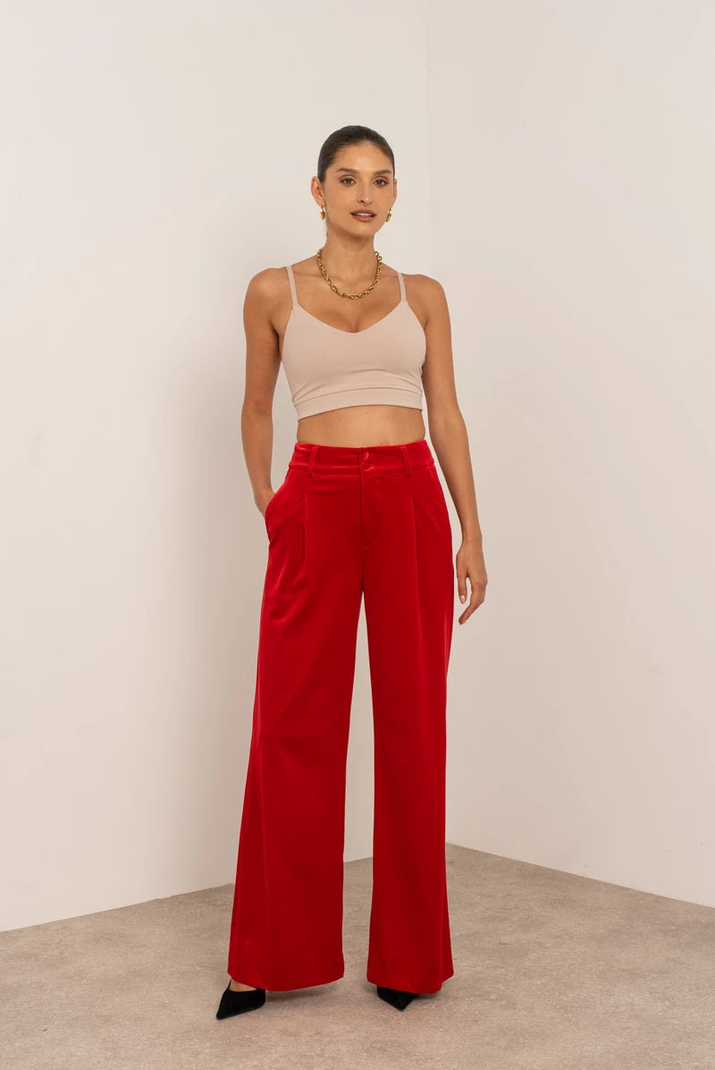 Weite Hose aus Samt