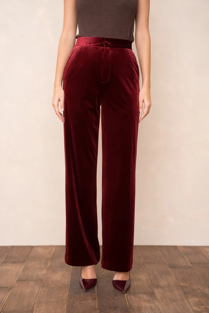 Gerade geschnittene Samthose