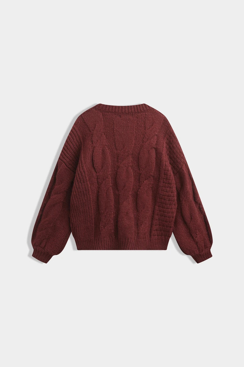 Strickpullover mit Puffärmeln