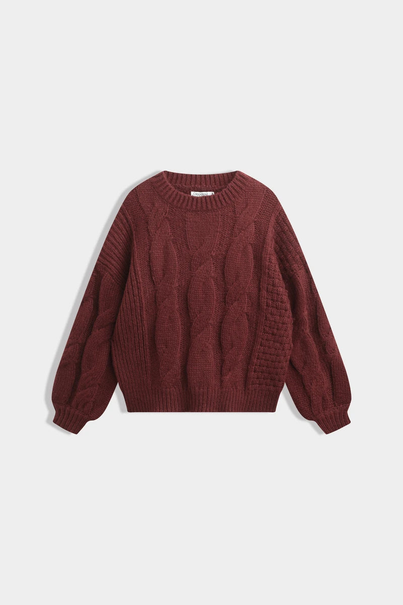 Strickpullover mit Puffärmeln