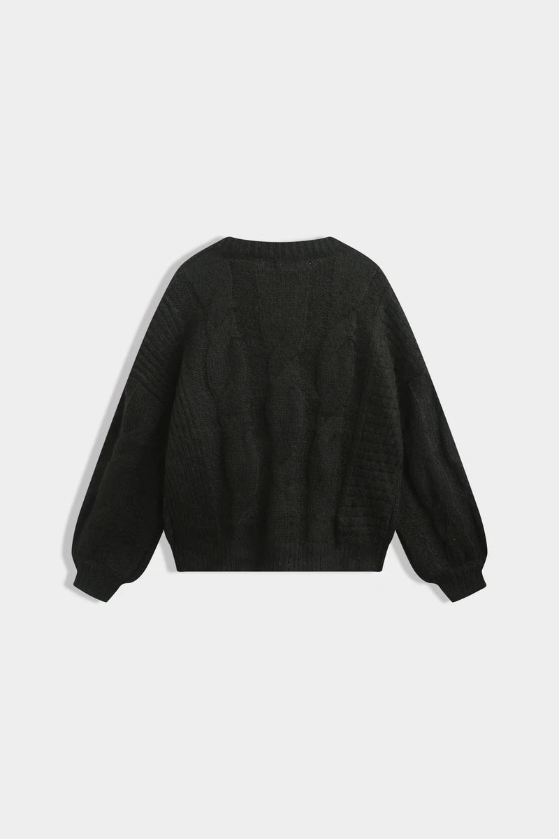 Strickpullover mit Puffärmeln