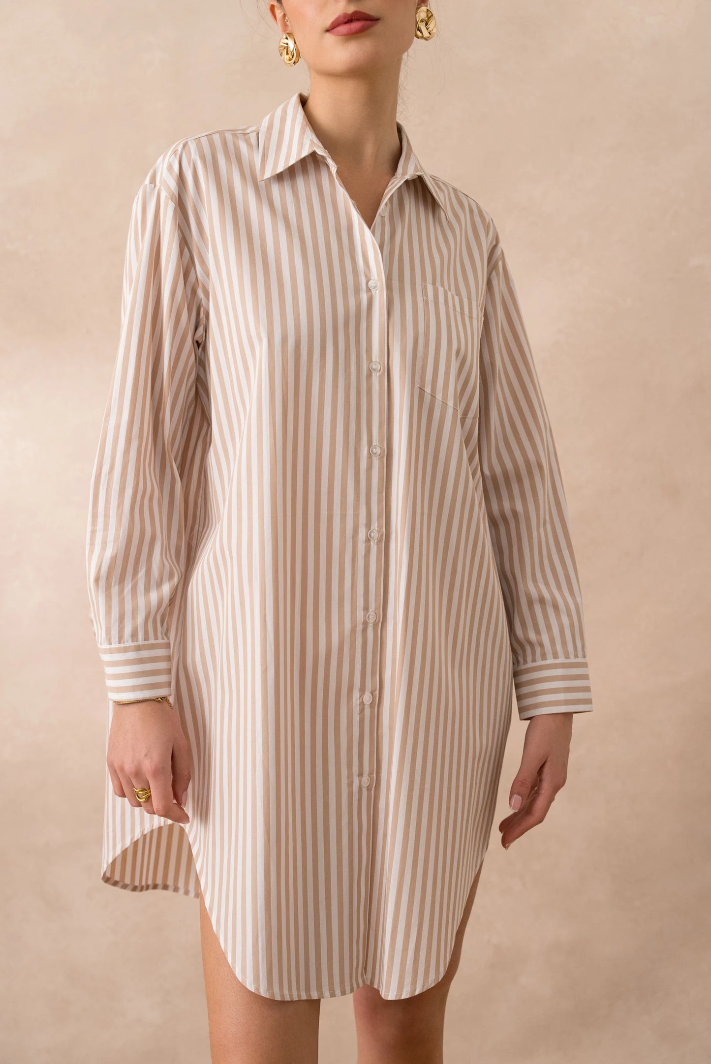 Gestreiftes Kleid aus Baumwolle