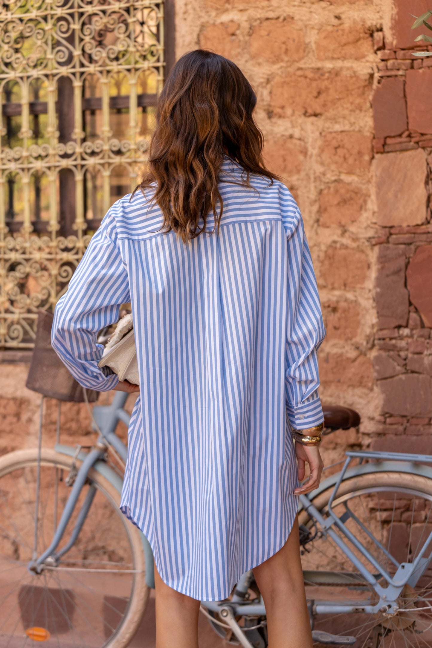 Gestreiftes Kleid aus Baumwolle