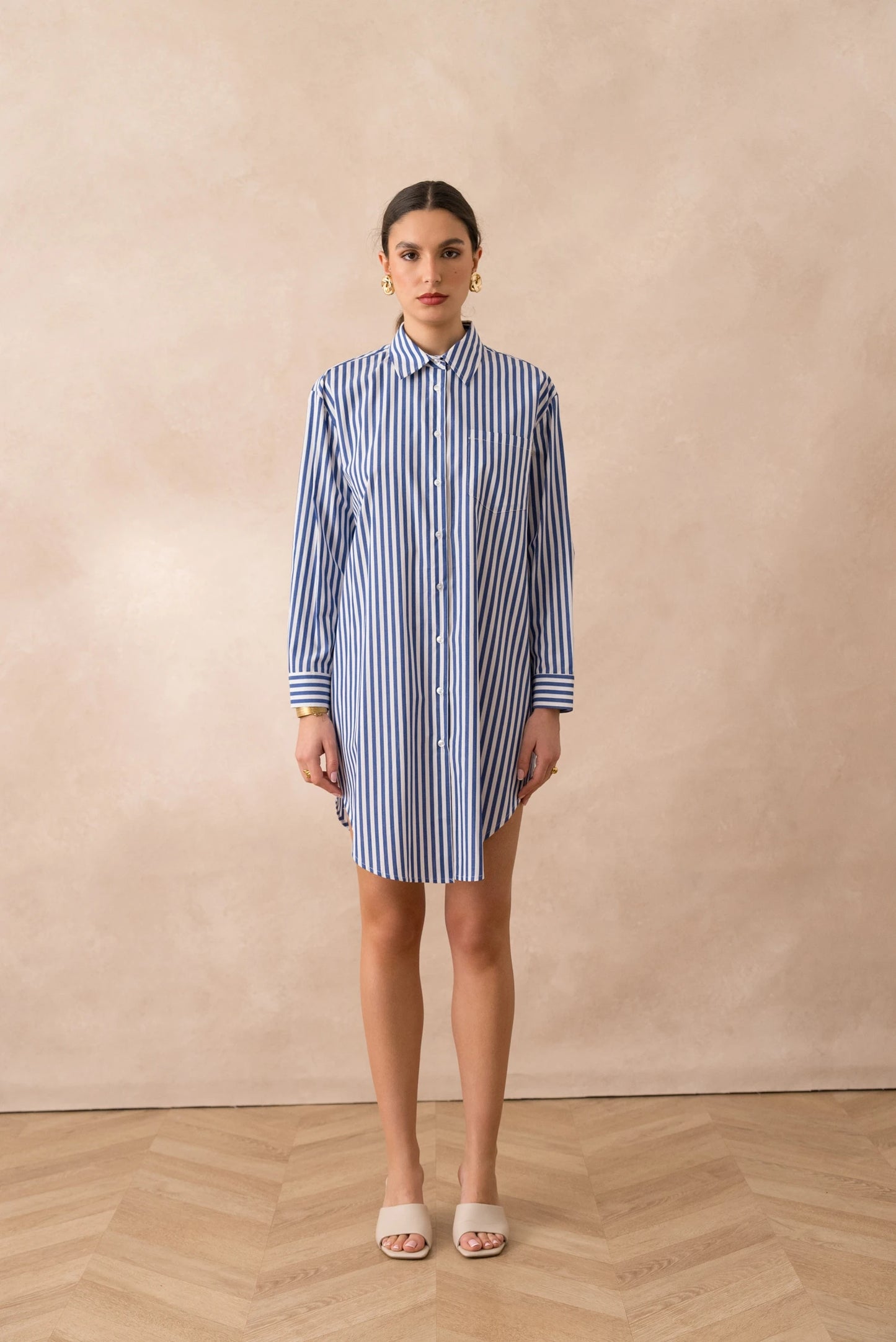 Gestreiftes Kleid aus Baumwolle