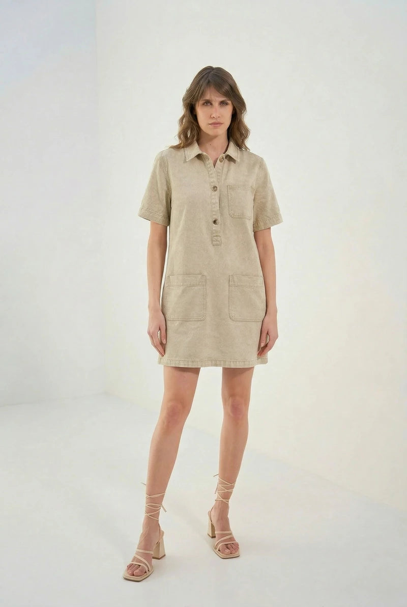 Leichtes Baumwoll-Jeanskleid