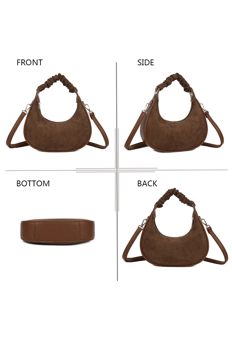 Schultertasche in Wildleder-Optik