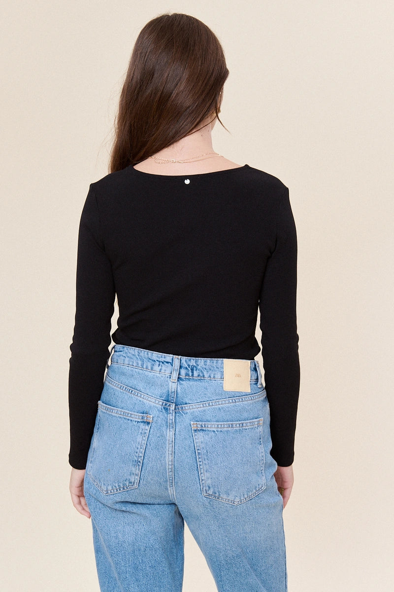 Strick-T-Shirt mit Knöpfen