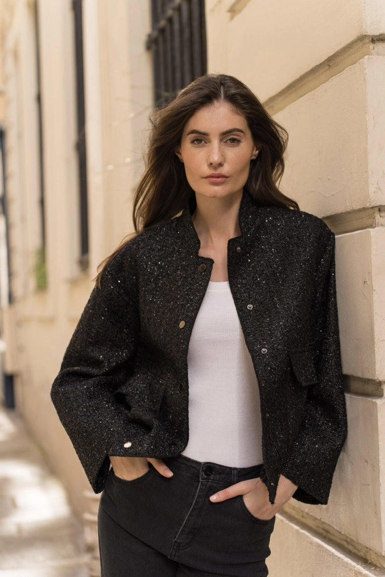 Glänzende Bomberjacke Oversize