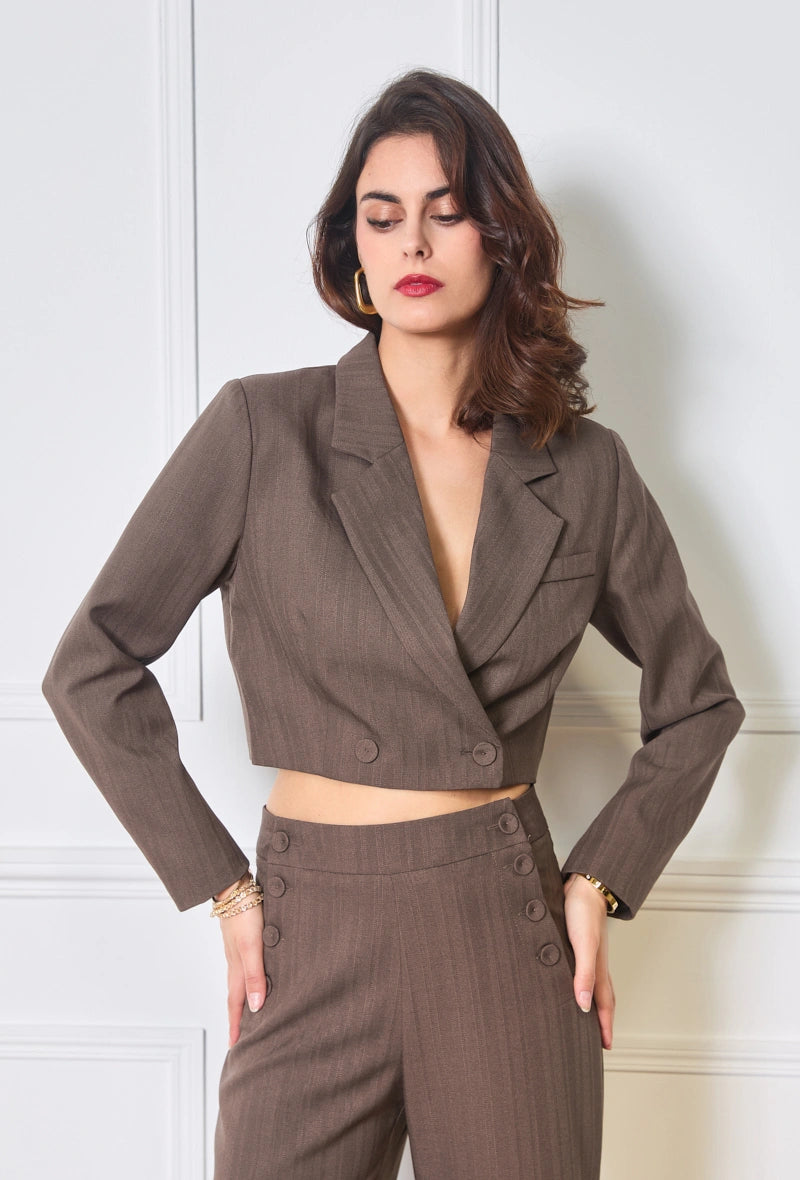 Kurze zweireihige Jacke