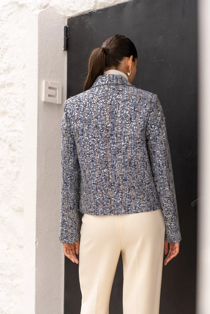 Statement-Jacke aus schimmerndem Tweed