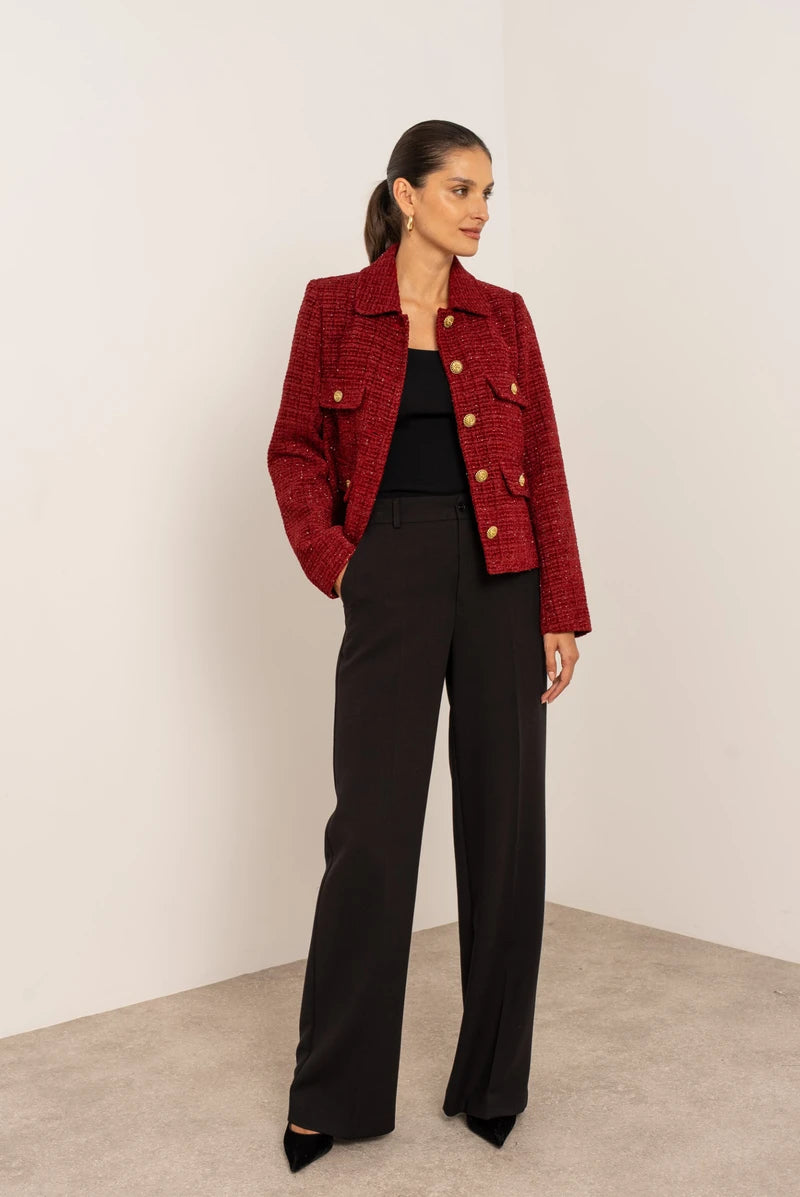 Klassische Tweedjacke mit Goldknöpfen