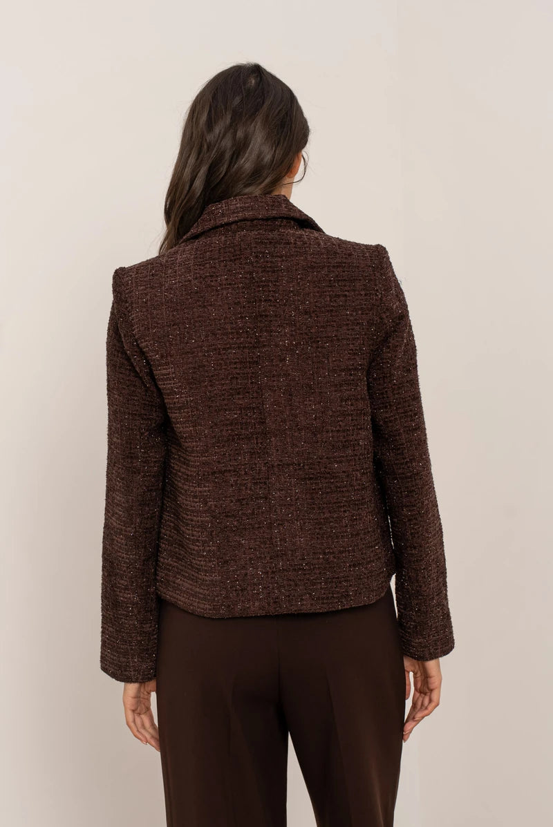 Klassische Tweedjacke mit Goldknöpfen