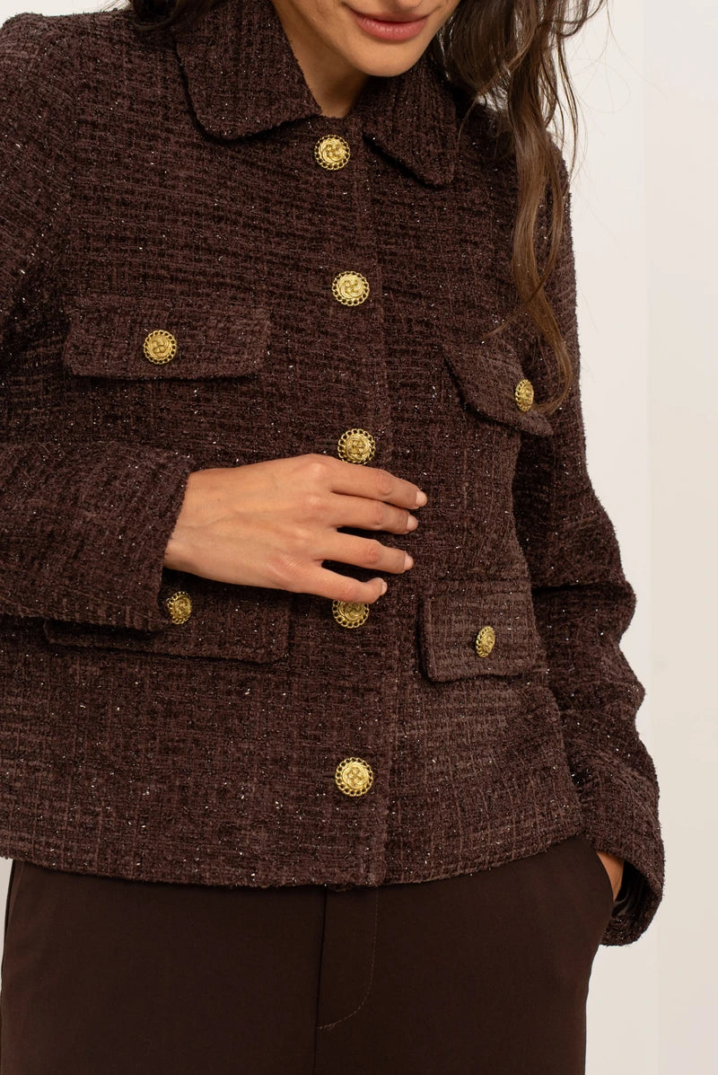 Klassische Tweedjacke mit Goldknöpfen