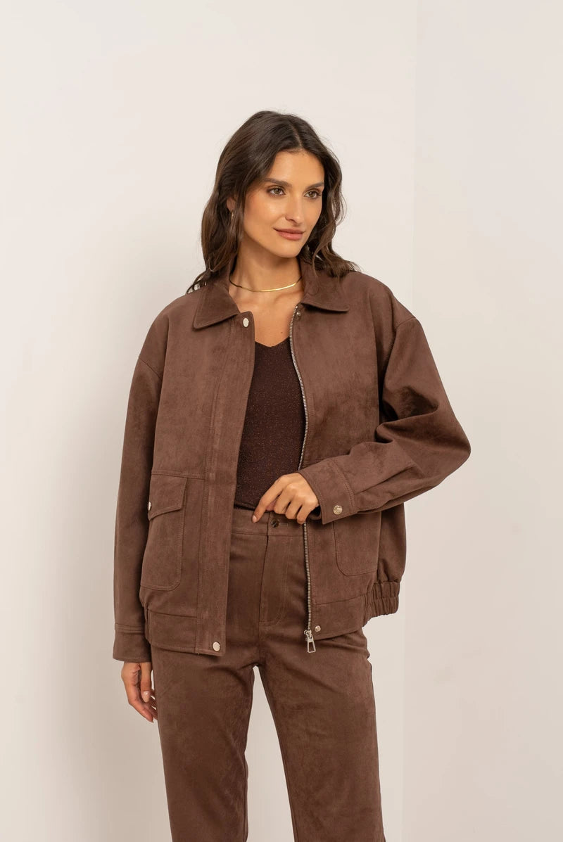 Jacke in Wildleder-Optik