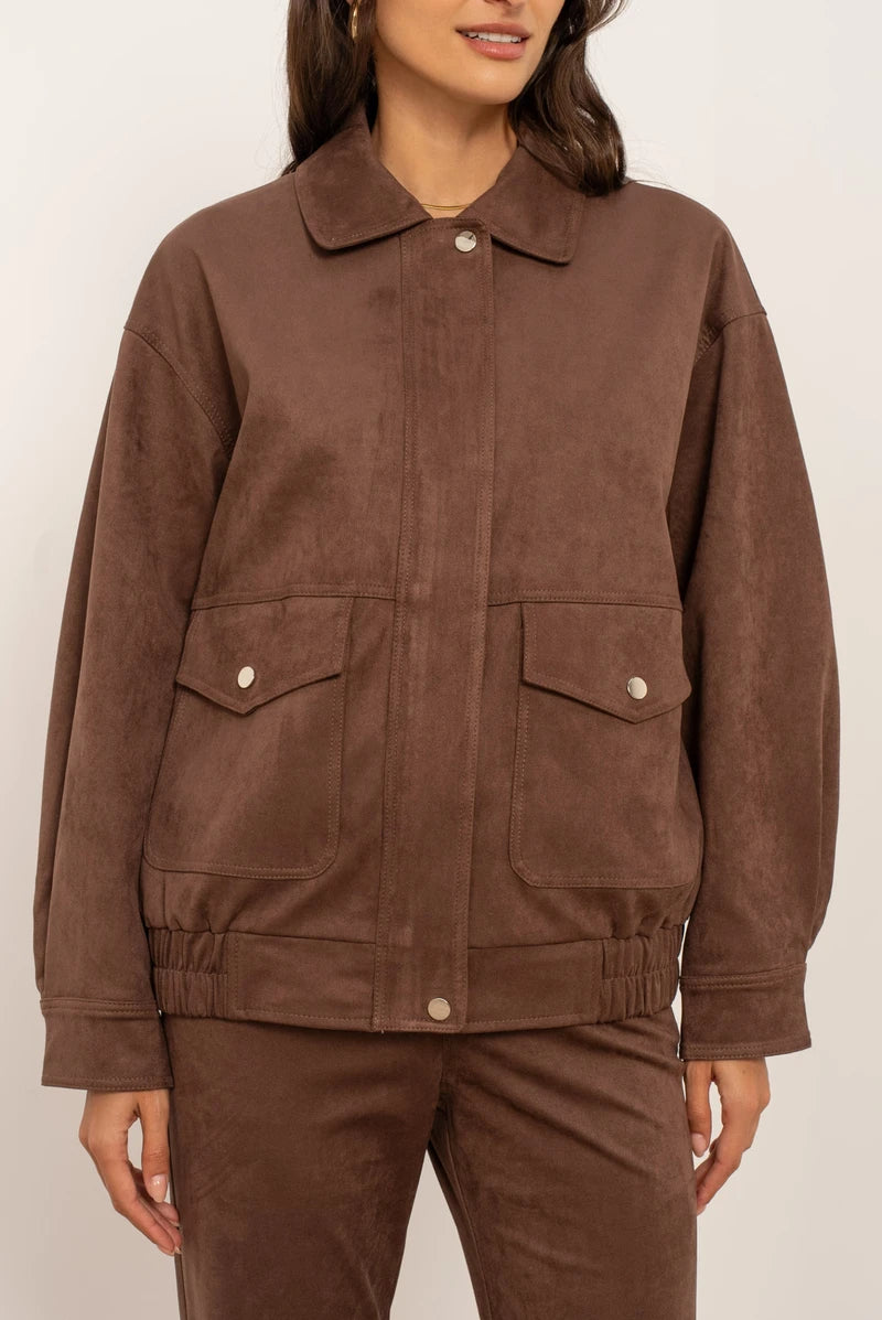 Jacke in Wildleder-Optik