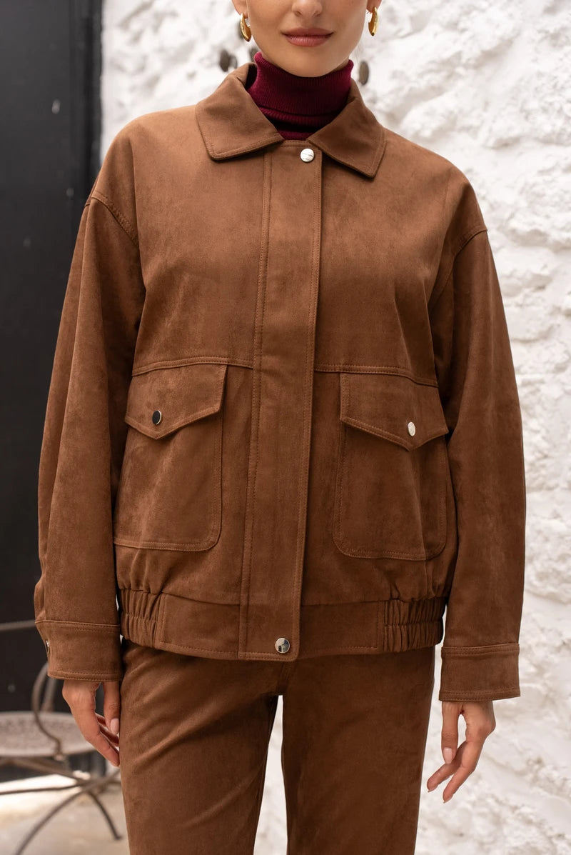Jacke in Wildleder-Optik
