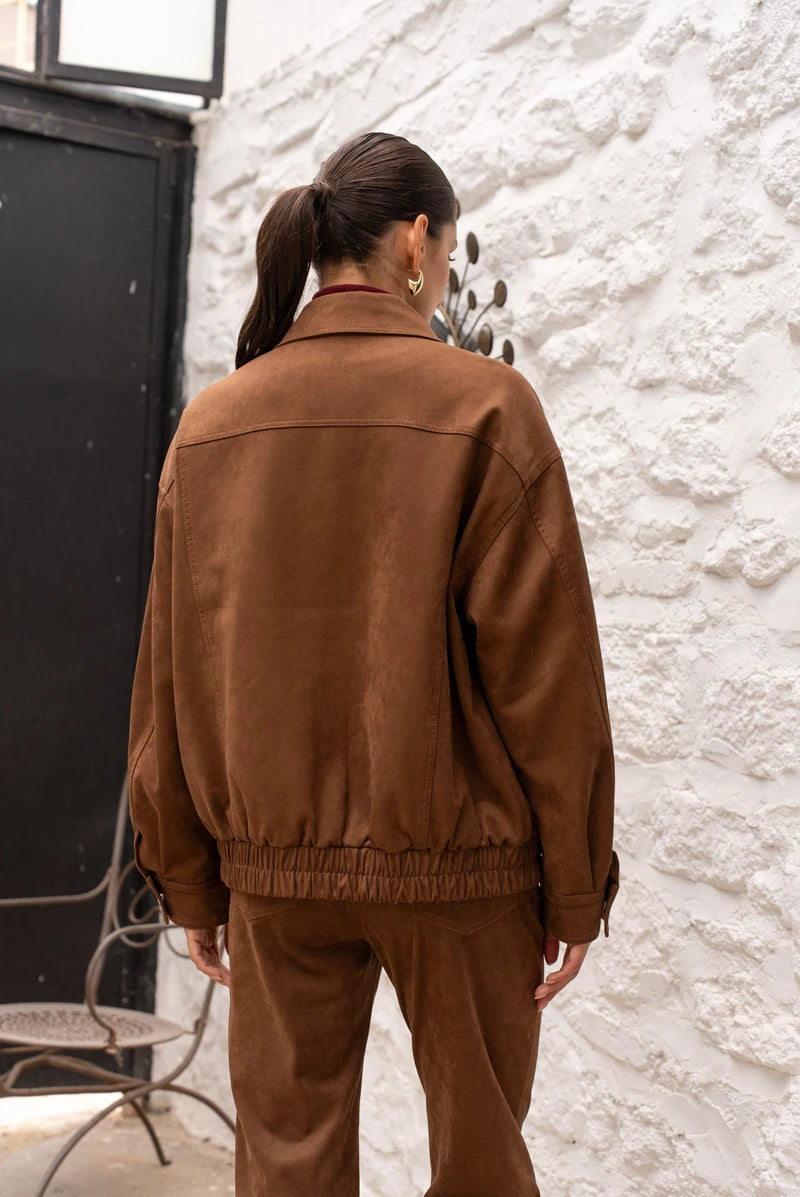 Jacke in Wildleder-Optik