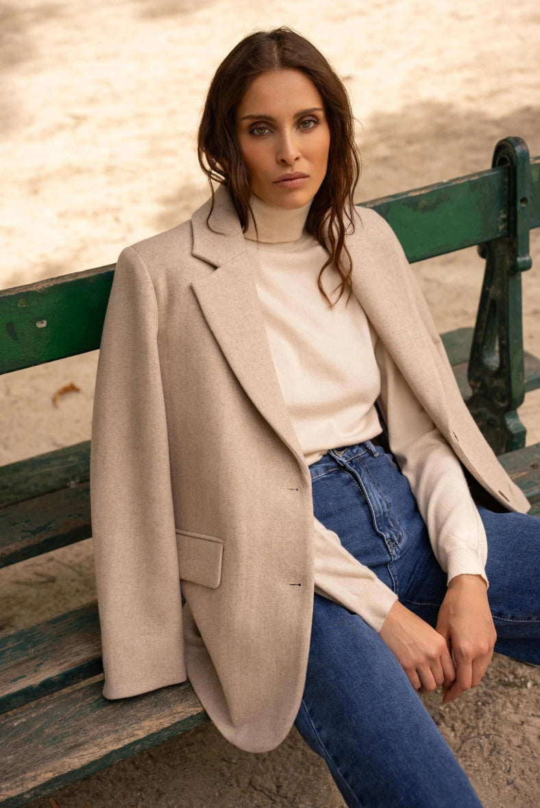 Oversized-Jacke aus Wollmischung