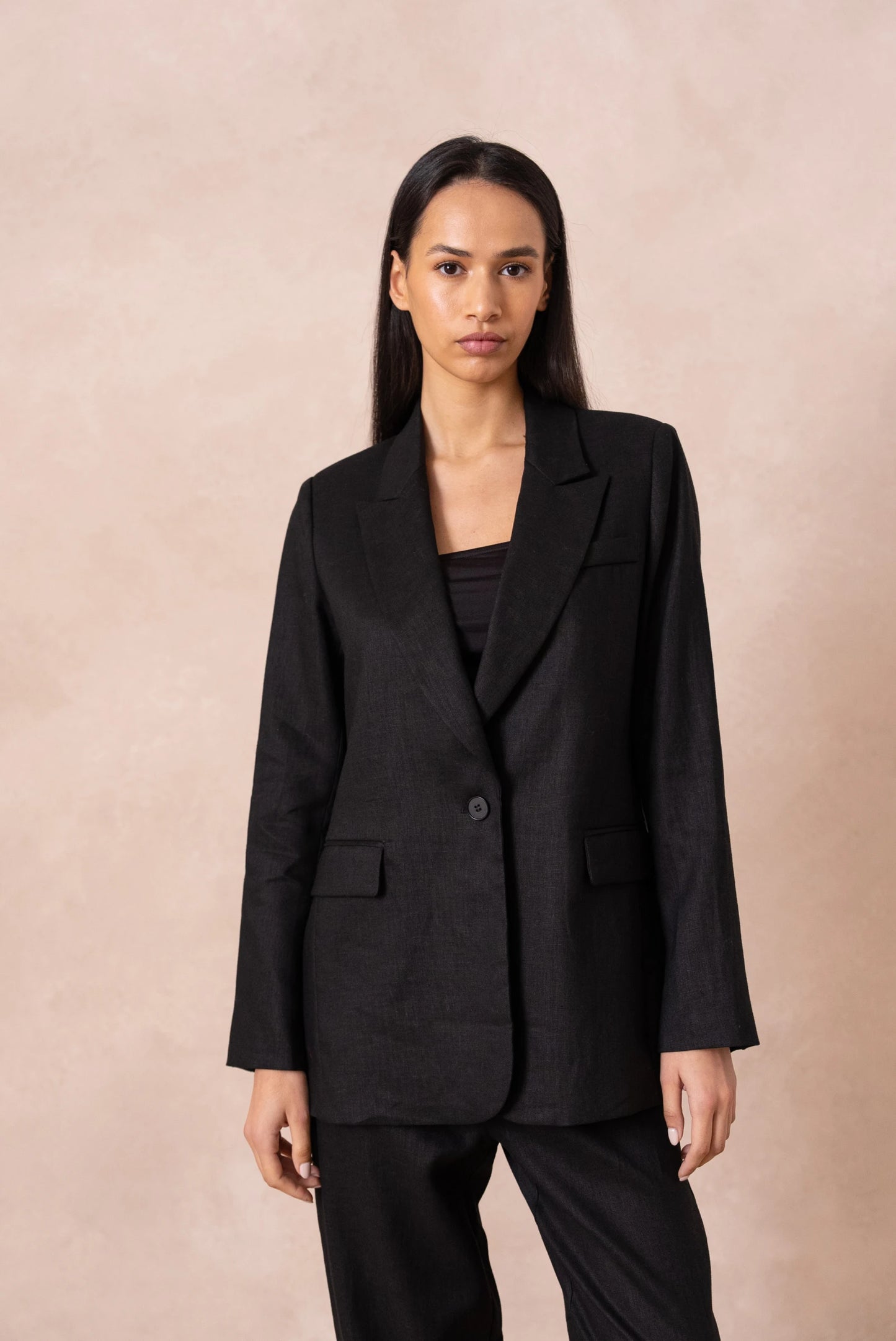 Oversize Leinen-Blazer
