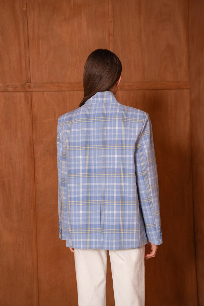 Strukturierter Karo-Blazer
