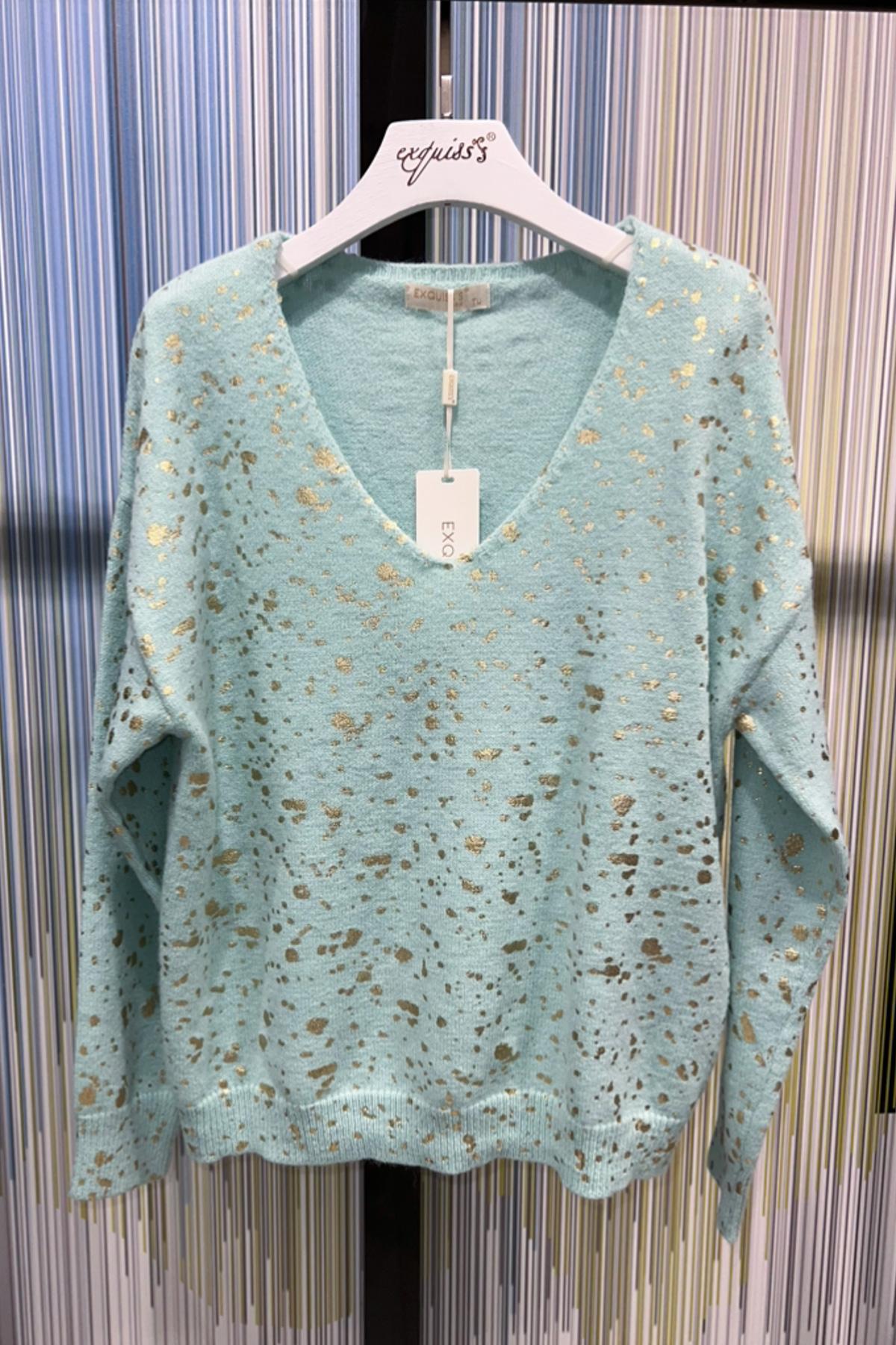 Pullover mit goldenem Druck