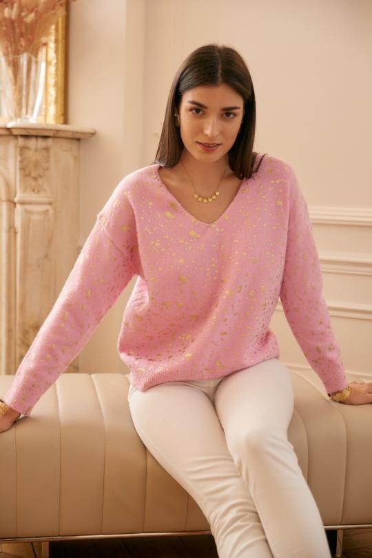 Pullover mit goldenem Druck