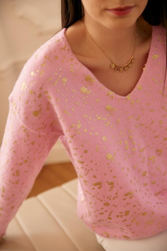 Pullover mit goldenem Druck