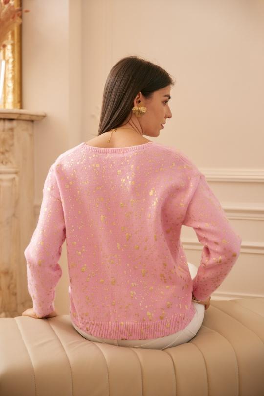 Pullover mit goldenem Druck