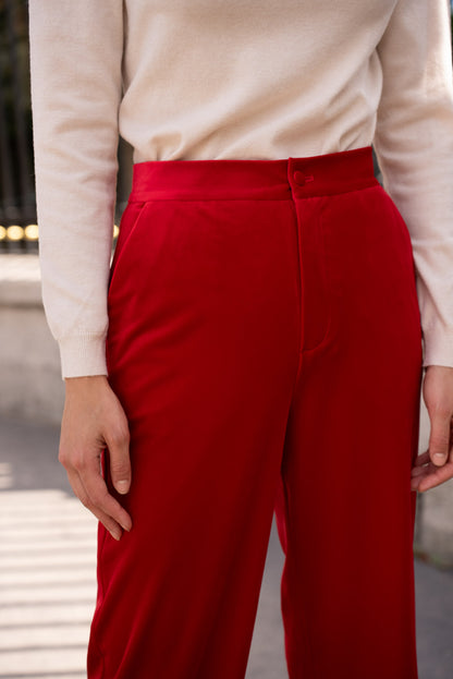 Gerade geschnittene Samthose