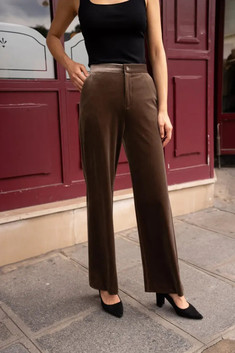 Gerade geschnittene Samthose